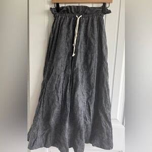 HEV Hand dyed Linen Apron knee length midi Skirt XXS Lagenlook minimalist